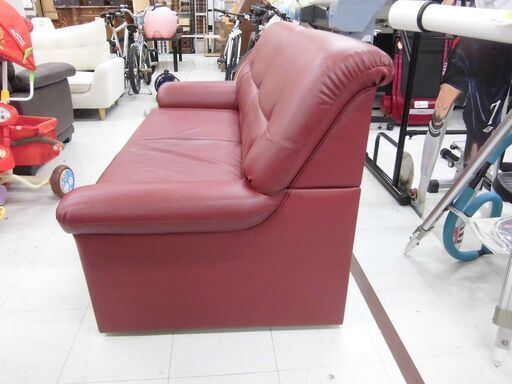 2人掛けソファ 幅173×奥行83×高さ85cm レッド系 2P 家具 長椅子 ソファー 苫小牧西店