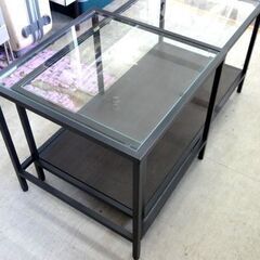 IKEA VITTSJO ネストテーブル 2点セット ブラック ガラス ヴィットショー イケア 札幌市 中央区 南12条の画像