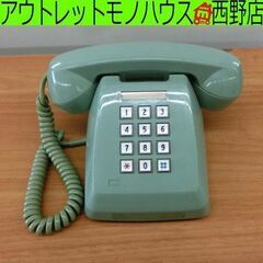 テレホン貯金箱② 601-P レトロ 緑 プッシュホン電話機型　...