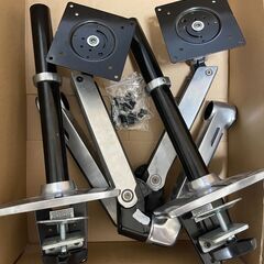 エルゴトロン LX デスク モニターアーム 長身ポール(アルミ色)　2点の画像