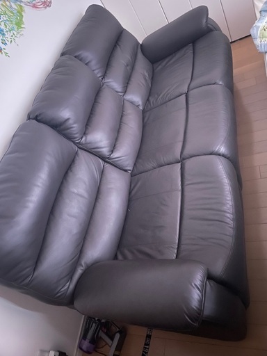 3人掛け電動テーブル付きリクライニングソファ(グラッゼ2 BK)