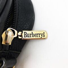 su0060　バーバリー ショルダーバッグ ノバチェック ブラック レザー Burberrys ミニバッグ 黒 鞄 ポーチ クラシックチェック ブランド小物 肩掛け ポシェット かばん バーバリー 中古の画像