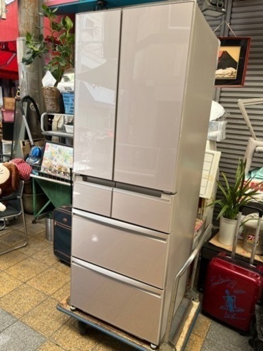 三菱冷蔵庫　大型冷蔵庫　6枚ドア　MR-WX47C-F　置けるスマート大容量　2017年製　中古美品