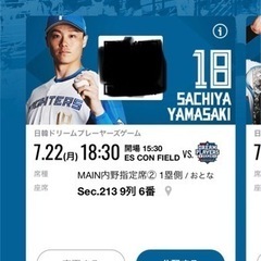 エスコン　日韓交流戦　チケット3枚の画像
