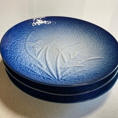 無料！有田焼　青大皿3枚