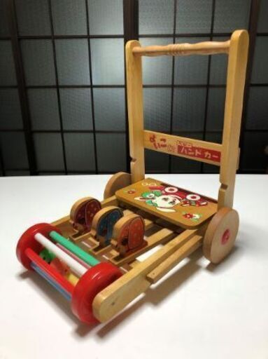 【鹿児島市リサイクルストアスターズ吉野店】【長期保管品】手押し車 カタカタ 木製 昭和 レトロ　ハンド・カー