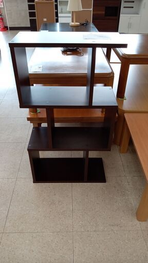 ★ジモティ割あり★  飾り棚 ダークブラウン H107.5×D26.5×W59 クリーニング済み TJ7516