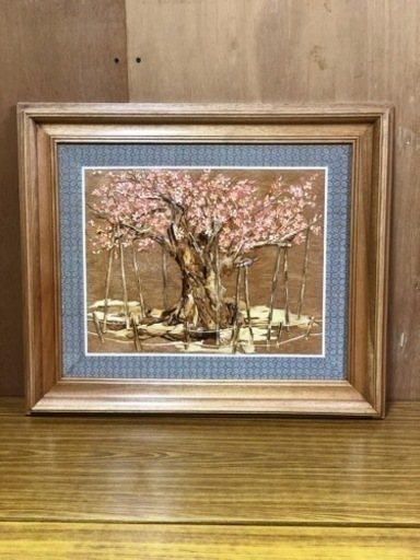 絵画　木版画　油絵　『岐阜の淡墨桜』　逸品！