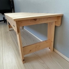 木製ベンチ（ヒノキ）　W120cm × D36cm × H36cmの画像