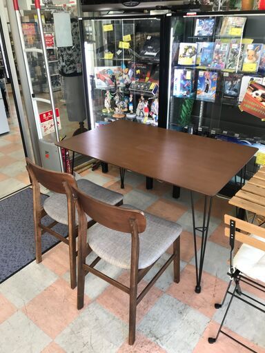 ダイニングセット4人用 ニトリ 茶 木目調 W(幅)120.0×D(奥行き)75.0×H(高さ)70.0cm ※クリーニング済み