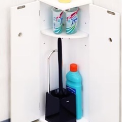 コーナートイレ収納ラック ＜１６×１６ｃｍ＞ トイレ収納 サニタリーコーナーラック 隙間収納 人気 シンプル おしゃれ スリム 隠す 省スペース お手洗い 整理棚    の画像