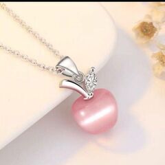 ≒m→→→j31-2--ピンクストーンアップルペンダントネックレスの画像