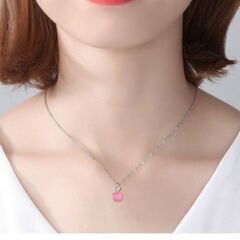 ≒m→→→j31-2--ピンクストーンアップルペンダントネックレスの画像