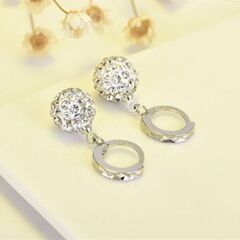 ≒▼1-1--大粒クリスタルアーチピアスC＊Bの画像