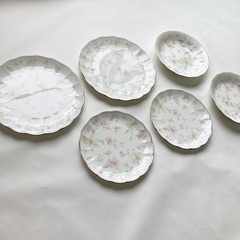 【美品！】ナルミ　NARUMI パステルガーデン　花　お皿　6点...