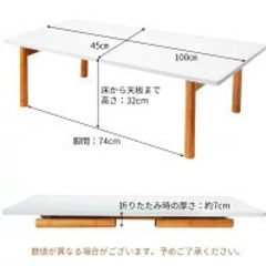 新品値下げ！ 竹製 テーブル 折りたたみ 高さ 32cm 幅100cm 折りたたみローテーブル 竹 ちゃぶ台の画像