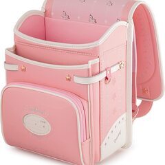 【新品】大人気 女の子ランドセル ユニコーンモデル 大容量 軽量 6年保証 全国送料無料 スクールバック 小学生通学カバン ピンクｘホワイト②の画像
