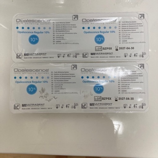 Opalescence Regular 10% 歯のホワイトニング液　家でマウスピースの窪みに注入するもの。