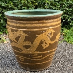 ピータン 甕 壺 メダカ 陶器 植物鉢 金魚鉢 メダカ ビオトー...
