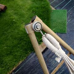 値下げハンモック3way　自立式　木目調の画像