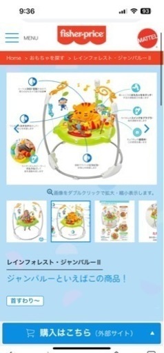 数ヶ月使用フィッシャープライス レインフォレスト ジャンパルーII 【日本正規品】 1) レインフォレスト 通常 3か月~ DTD91