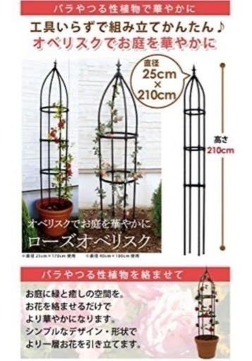 第一ビニール ローズオベリスク ブラック 25×210cm