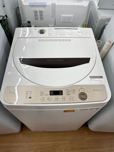 ☆ジモティー割引有☆　S仕/シャープ/洗濯機/ES-GE6E/6kg/2021