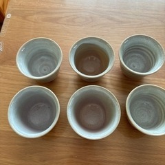 萩焼の急須と湯呑み6客
の画像