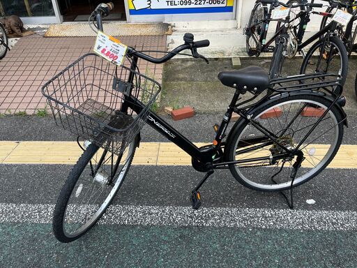 リサイクルショップどりーむ天保山店　No1286　ママチャリ　自転車　２７インチ　黒色　６段ギア付き　鍵付き　ベル付き