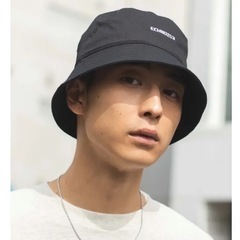 WEGO ウィゴー 男女兼用 ツイルロゴバケットハット バケハ ブラックの画像