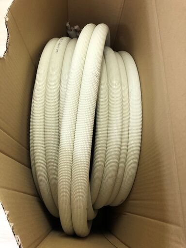 ☆引き取り限定☆☆ペアコイル(20M巻)☆残量約13m☆エアコン用被覆銅管10mm保温タイプ☆