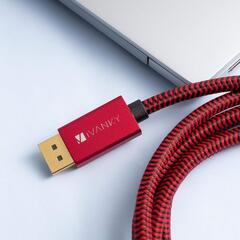 【新品】iVANKY DisplayPortケーブル 2m レッドの画像