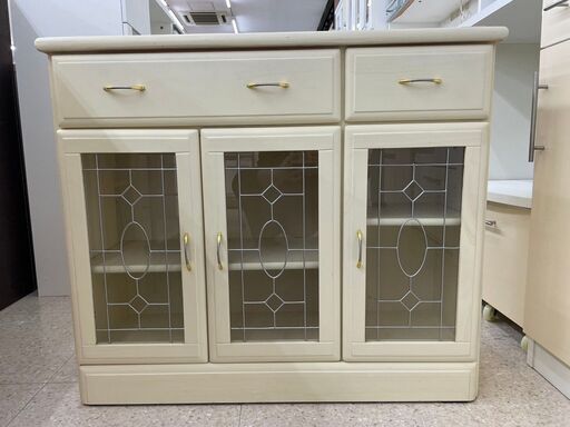 ★ジモティ割あり★  ミドルレンジボード ベージュ H74×D29.5×W84 クリーニング済み TJ7534