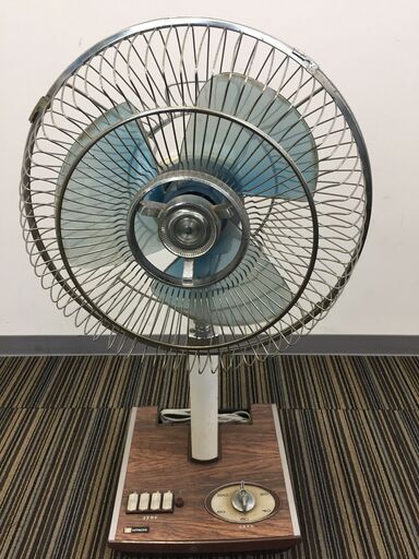 ♪メーカー年式不明 レトロ 扇風機 風量/首振り 動作確認済み 28×71㎝ 中古 家電 (NF240723) 528-27