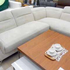 コーナーソファ2点セット ファブリック アイボリー系  リビング家具 札幌市清田区 コーナーソファ2点セット ファブリック アイボリー系 リビング
