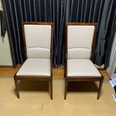 高級家具　モリシゲ　ダイニングチェア　2脚　
本革