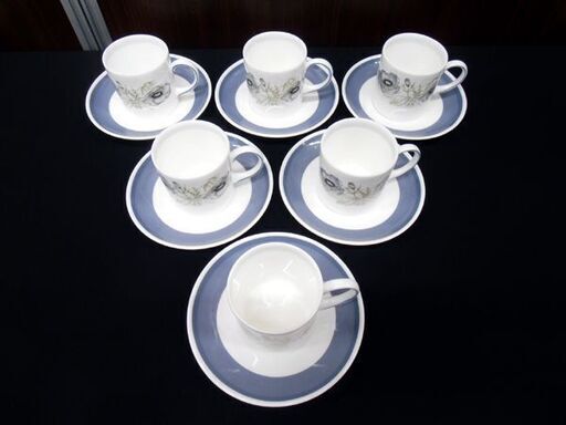 WEDGWOOD ウェッジウッド グレンミスト コーヒーカップ＆ソーサー 6客セット スージークーパー Susie Cooper 苫小