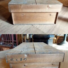 古い木箱② 蓋付き ボックス 小物収納 飾り台にも 古道具 レトロ ヴィンテージ　/TJ-1871 2F南の画像