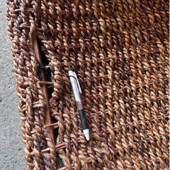 ※お持ち帰り専用　ほつれ有り。G2207 2人用ラタンソファーの画像