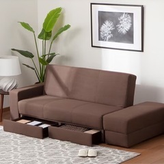 【お譲り先決定】ニトリ　収納付き ソファベッド　ブラウン