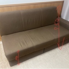 【お譲り先決定】ニトリ　収納付き ソファベッド　ブラウンの画像