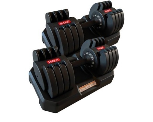 Wout ダンベル 可変式 【片手だけのワンタッチで重量調整可】最小3kg~最大25kg 最小3.5kg~最大32kg 5段階調節