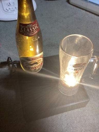 麒麟ビールの瓶利用　卓上ライト 手作り品