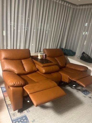 本革電動ソファ