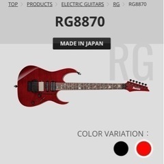 Ibanez j.costom RG8870 AGTの画像