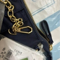 新品クラッチバッグ TeflonTM fabric protect DK青の画像