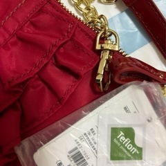 新品クラッチバッグ TeflonTM fabric protect V赤の画像