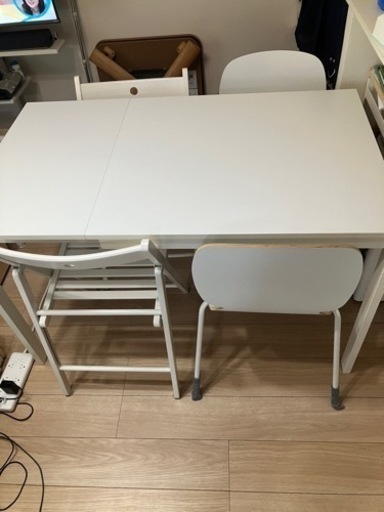 可変式ダイニングテーブル×イス4脚