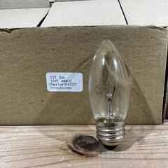 シャンデリア電球 装飾電球 ガラス球 インテリア照明 炎型 電球 照明 蛍光灯 まとめ売り メーカー不明 110V 40W C37 E26 25個 5箱セットの画像