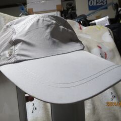 日除け帽子　シルバー色、顔の部分と後方からの日差しを完全にカット。の画像